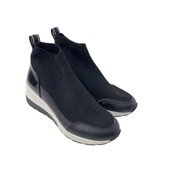 Michael Kors Womens SZ 7 Slip-On Stretch Knit Sock High Top Sneakers Black - Picture 12 of 16